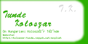 tunde koloszar business card